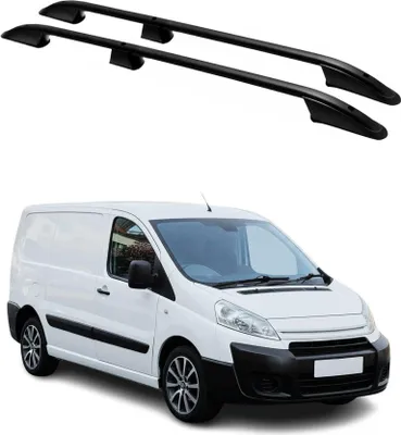 Image de Barres de toit longitudinales pour Citroen Jumpy 2006-2016 L1 Aluminium Noir