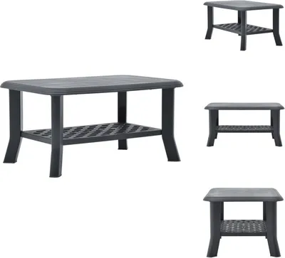 Zdjęcie produktu dla vidaXL Stolik kawowy antracytowy 90 x 60 x 46 cm plastikowy - Stoliki kawowe
