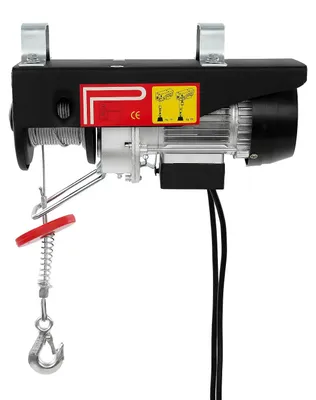 Immagine prodotto di Verricelli elettrici - Potenza: 550 W - Capacità di sollevamento: 18 m - Cavo in acciaio a 3 braccia - Telecomando a filo - Ideali per officine, magazzini e garage - Colore: nero