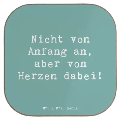 Produktbild von Mr. & Mrs. Panda Untersetzer für Gläser Spruch Adoptivkind von Herzen - Meeresbrise - Geschenk, Familienbande, persönliche Erinnerungen, Tischschoner, Holzuntersetzer