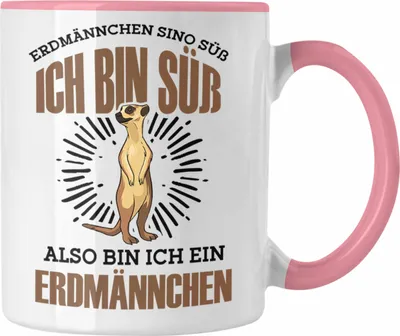 Produktbild von Trendation - Erdmännchen Sind Süß Tasse Geschenk für Tierliebhaber (Rosa)