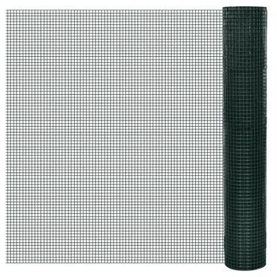 Zdjęcie produktu dla vidaXL Ogrodzenie druciane dla kur ocynkowane z powłoką PVC 25x1 m Zielony