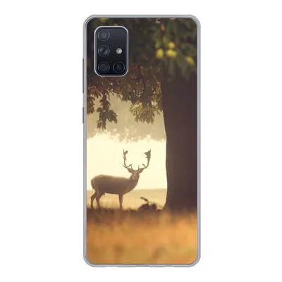 Produktbild von MuchoWow® Handyhülle Schutzhülle Hülle für Samsung Galaxy A71 Hirsche - Bäume - Wald Silikon Softcase Handy Hülle - Kartenbesitzer