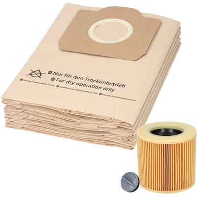 Staubsaugerbeutel-Set 10+1 Filter für Kärcher WD3/MV3