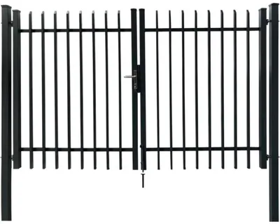 Produktbild von Doppeltor Porto 300 x 180 cm inkl. Torpfosten 7,6 x 7,6 cm zum Einbetonieren anthrazit
