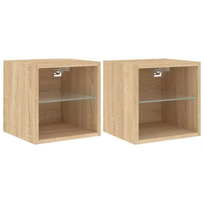 Obrázek produktu pro TV nástěnné skříňky s LED osvětlením 2 ks dub Sonoma