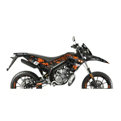 Immagine prodotto di Kit Adesivi Carene 23 Pezzi STAGE6 Arancio Nero Derbi X-TREME Euro 4