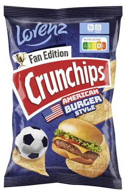 Zdjęcie produktu dla Lorenz Crunchips Fan Edition American Burger Style, opakowanie 130 g