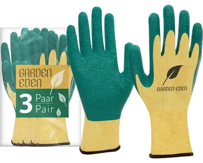 Produktbild von Gartenhandschuhe Arbeitshandschuhe Gartenhandschuh - Latexbeschichtet - Rutschfest - Größe M - 3 Paar