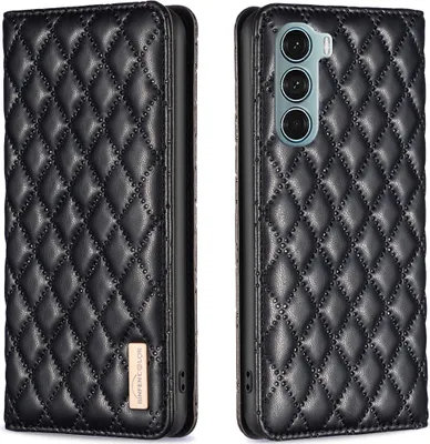 Produktbild von Motorola Edge S30 Hülle, Elegant Bookstyle Flip Leder Kartenfächer Schutzhülle mit Ständer für Motorola Edge S30 / Moto G200 5G Schwarz