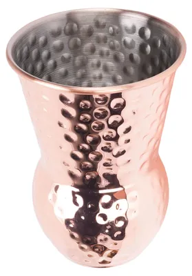 Produktbild von Gehämmerter Becher aus Roségold, 400 ml, 304-Edelstahl zum Trinken für Cocktailweingetränke