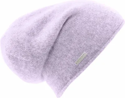 Seeberger Strickmütze-Beanie aus 100% Kaschmir mit Rollrand in rot