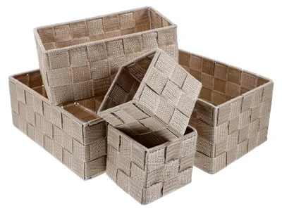 Produktbild von Geflochtener Aufbewahrungskorb 9,06 x 5,98 x 4,02 Zoll Rechteckiger Organizer für Badezimmer, Küche und Büro