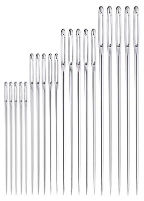 Produktbild von Handnähnadeln 20 Stück 4 Größen Edelstahl Große Augen 60-100mm