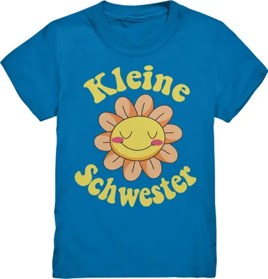 Produktbild von Kleine Schwester T-Shirt Blume Kleine Schwester Geschenk – Royal Blue / 152/164 (12-14)