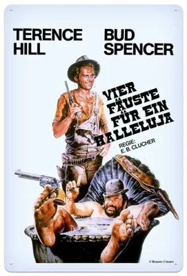 Produktbild von Bud Spencer & Terence Hill Blechschild Vier Fäuste für ein Halleluja 20 x 30 cm