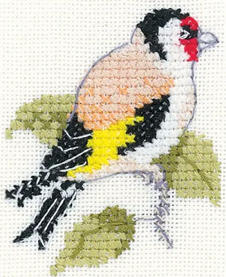Image de Kit de point de croix "Cardellino", tissu Aida, motif à compter, référence lfgf1530-a, dimensions 4,5 x 6 cm