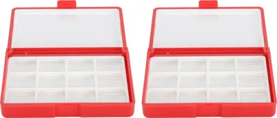 Produktbild von 2 stücke Leere Aquarell Box Farbe Speicher Paletten Tragbare Kunststoff Malerei Pigment Für Acryl Lippenstifte Rot 12 Grids