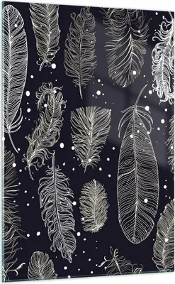 Produktbild von Bilder auf glas - Einteilig - Federn Grafiken Gliederung - 70x100cm - Glasbilder - Wandbilder - Bilder - Wanddekoration aus Glas - Glas Bilder - Wandbild auf Glas - GPA70x100-4244