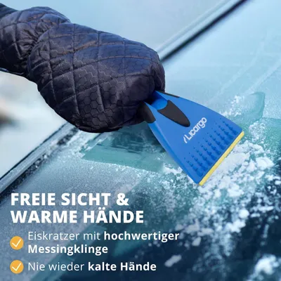 Produktbild von Eiskratzer Eisschaber Scheibenkratzer mit Handschuh - Messingklinge - Warm gefütterter Handschuh - Für das Auto