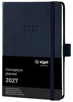 Image de Agenda hebdomadaire Conceptum 2027, format A6 environ, noir