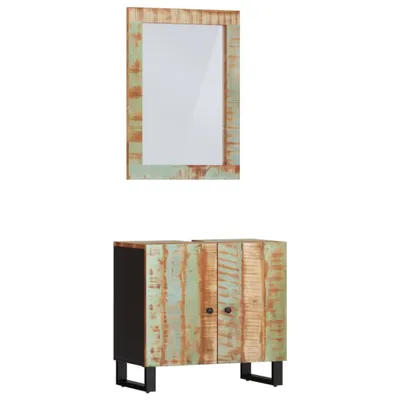 Immagine prodotto di vidaXL Set di mobili da bagno a 2 pezzi in legno massiccio di recupero