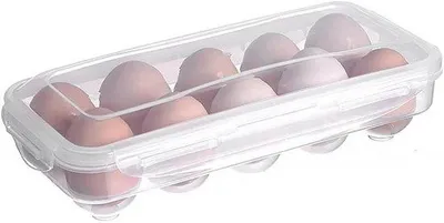 Produktbild von Famanu Eierhalter für 10 Eier - Transparente Kunststoff Eierbox für Kühlschrank und Küche