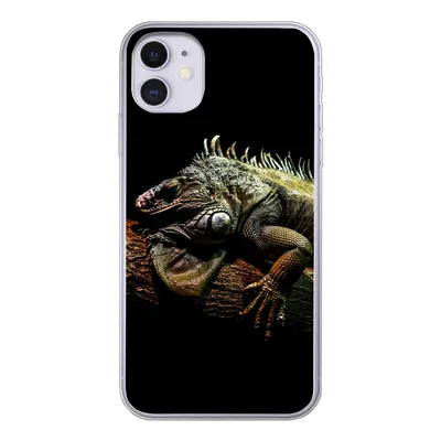 Produktbild von MuchoWow® Handyhülle Schutzhülle Hülle für iPhone 11 Tier - Zweig - Schwarz Silikon Softcase Handy Hülle - Handytasche