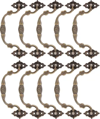 Image de 10 jeux de poigne?es antiques Caisse en bois Accessoires spe?ciaux Tiroir de placard Poigne?e Largeur