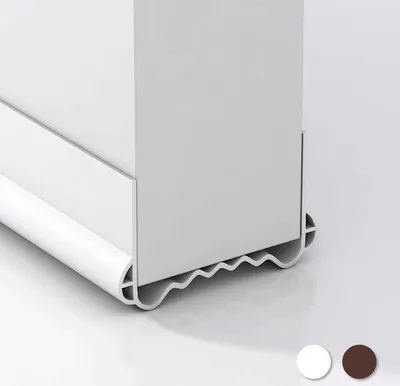 Immagine prodotto di Paraspifferi, 2 pezzi, 100 cm, per porte, adatti a spessori da 3 a 5 cm, riempimento massimo dei fori 2,5 cm, tagliabili a misura, facili e veloci da installare, come isolamento acustico e guarnizione di tenuta (bianco)