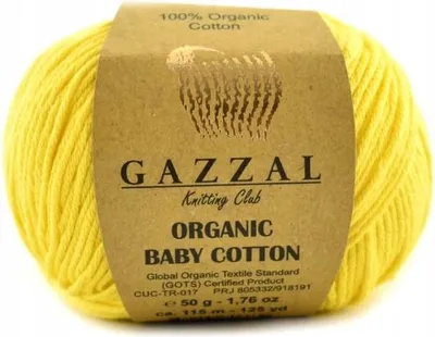 Zdjęcie produktu dla Włóczka Gazzal Organic Baby Bawełna 420 żółta 50 g