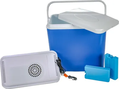 Obrázok produktu pre chladiaci box na 12 V s prídavným vekom do auta, lode alebo obytného auta, objem 22 litrov, 2 chladiace prvky cca 39,5 x 40 x 24 cm