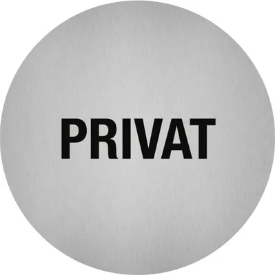 Produktbild von Dreifke® Aufkleber - Piktogramm Privat, Edelstahl, selbstklebend, Ø 50 mm