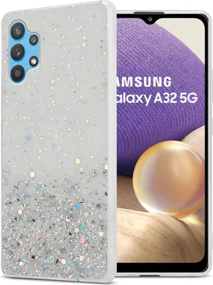 Obrázok produktu pre Cadorabo Case for Samsung Galaxy A32 5G Protective Case in Transparent Mobile Phone Case TPU Case Glitter Cover Case Glitter