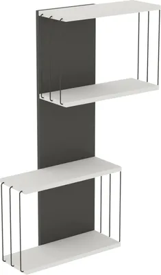 Produktbild von Regal Dpaliott, Gestell, Wandregal, Mehrzweckregale, 65x19h96 cm, Weiß und Anthrazit