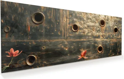 Produktbild von Glasbild 100x40cm in XXL für Wohnzimmer, Schlafzimmer Motiv Metallplatte Vintage