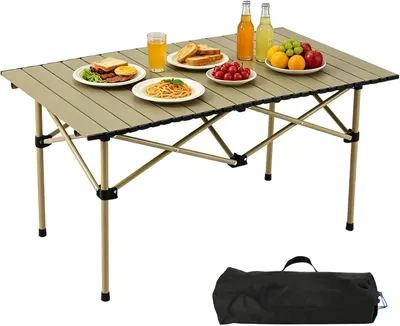 Produktbild von Campingklapptisch, Kohlenstoffstahl Tischplatte, 96 x 54 x 55,5 cm, tragbar für Outdoor