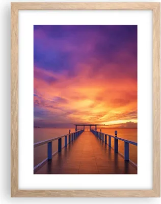 Produktbild von Gerahmtes Poster - Rahmen in heller Eiche - Himmel die Farben Pier - 30x40 cm - Wand Bild - Wanddeko - Wandbilder - Wandposter - Bilderrahmen - Bilder - Kunstdruck - Wandbild - P2NPA30x40-4202