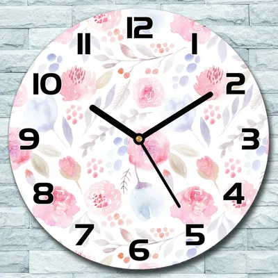 Produktbild von Wanduhr aus Glas Rund fi 30 Rose Vintage Quarz Deko Schlafzimmer Büro