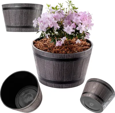 Produktbild von KADAX Blumentopf Blumentopf 30 cm Abdeckung mit Einsatz Blumenständer aus Kunststoff