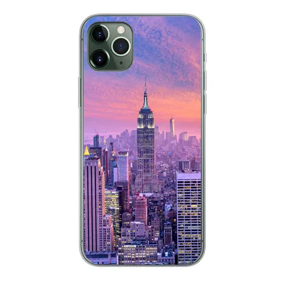 Produktbild von MuchoWow® Handyhülle Schutzhülle Hülle für iPhone 11 Pro Max New York - Farben - Skyline Silikon Softcase Handy Hülle - Schutz