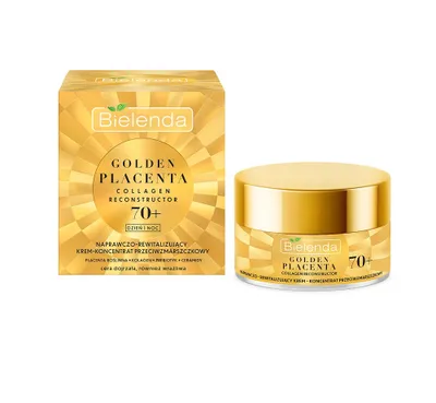 Zdjęcie produktu dla Bielenda Golden Placenta 70+ Naprawczo-rewitalizujący krem-koncentrat przeciwzmarszczkowy, 50ml