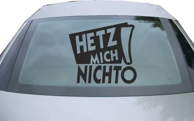 Produktbild von Indigos UG - Aufkleber Heckscheibe & Motorklappe DE2085 - schwarz - 600x549 mm - hetz! mich nicht - Auto Scheiben Fenster Heckklappe Tuning Racing JDM - Die cut