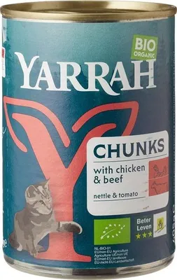 Productafbeelding van Yarrah Kattenvoer Chunks Met Kip En Rund (405 gr)