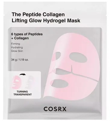 Produktbild von COSRX The Peptide Collagen Lifting Glow Hydrogel Mask 34 g - Hydrogel-Gesichtsmaske mit Kollagen und Peptiden