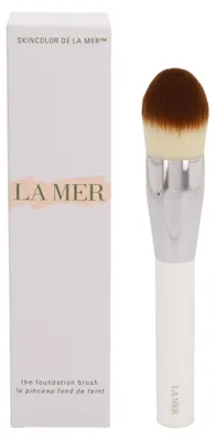 Imagen del producto de La Mer 0747930065852, Pincel para base de maquillaje, redondeado, sintético, color cromo, blanco, para mujeres, 1 unidad