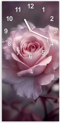 Produktbild von Wanduhr aus Glas mit Motiv Romantische Rosen- 30 x 60 cm - inkl. Aufhängesystem