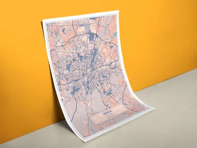 Produktbild von Stadtplan München Poster | Größe in cm: 60 x 80