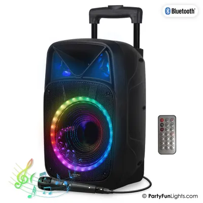 Produktbild von PartyFunLights Bluetooth Karaoke-Party-Lautsprecher - Mikrofon - Fernbedienung