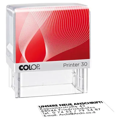Produktbild von COLOP Textstempel, individualisierbar Printer 30 selbstfärbend schwarz ohne Logo, 1 St.
